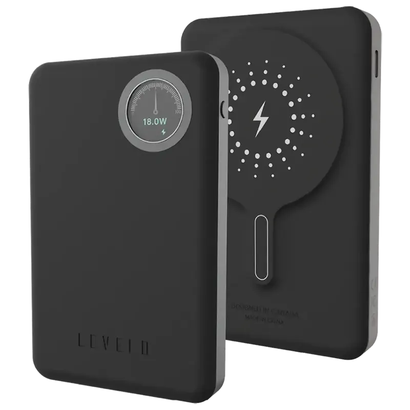 Levelo Marbella Leather MagSafe Power Bank 10000mAh Graphite Mascom International.webp